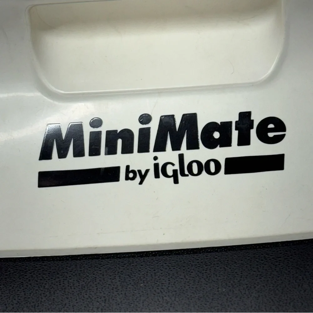 Vintage Mini Mate Cooler by Igloo Lunch Box Push Button 1990's Black and White
